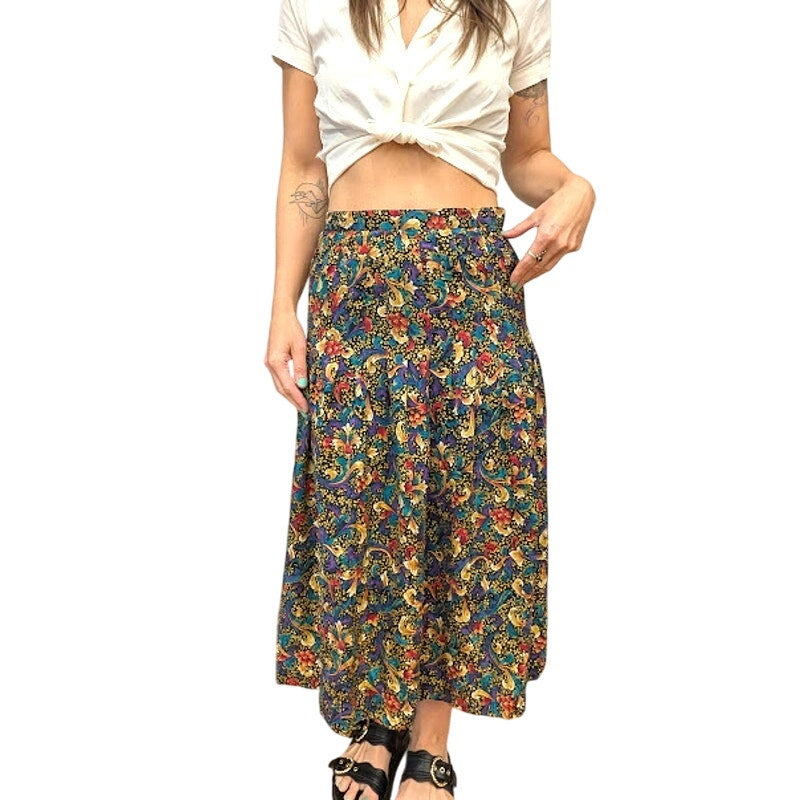 Vintage ANNE CRIMMINS FOR UMI COLLECTIONS Silk Pleated Skirt