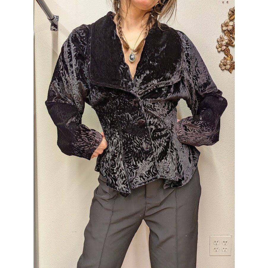 1980s Contempo Casuals Velvet Burnout Jacket