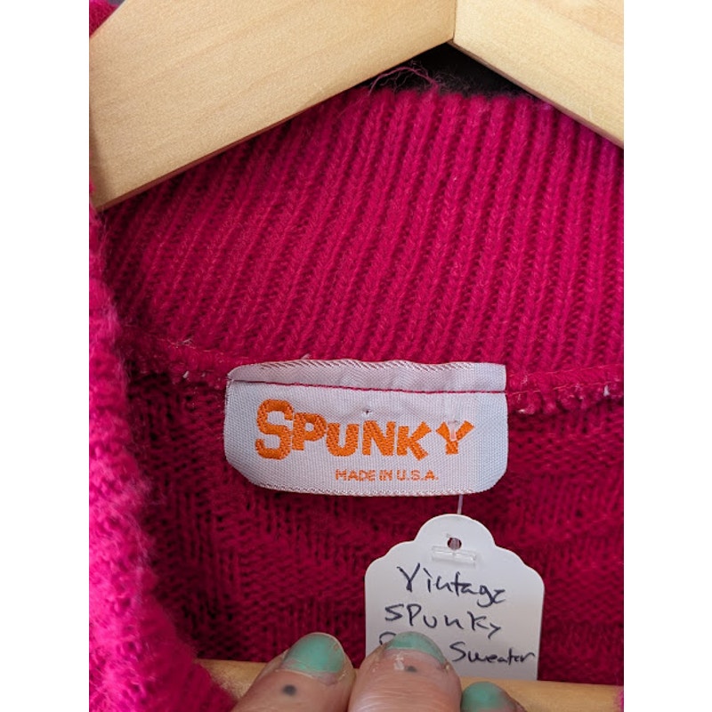 1980s Pink Spunky Sweater