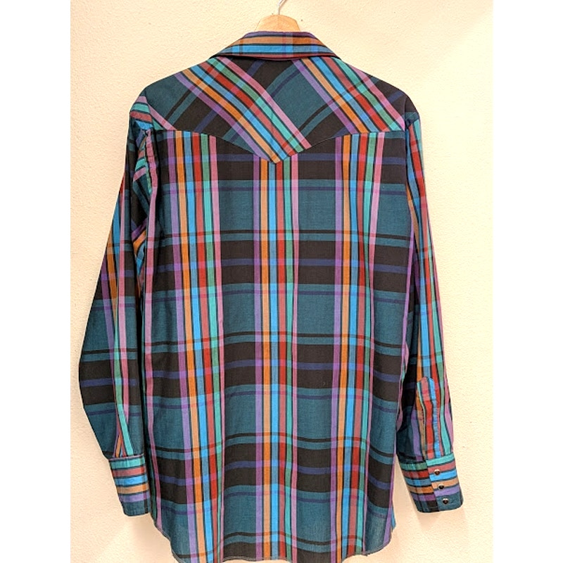 Vintage Wrangler Jewel Toned Plaid Snap Shirt