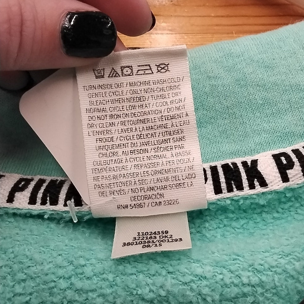 Mint Green PINK Quarter Zip