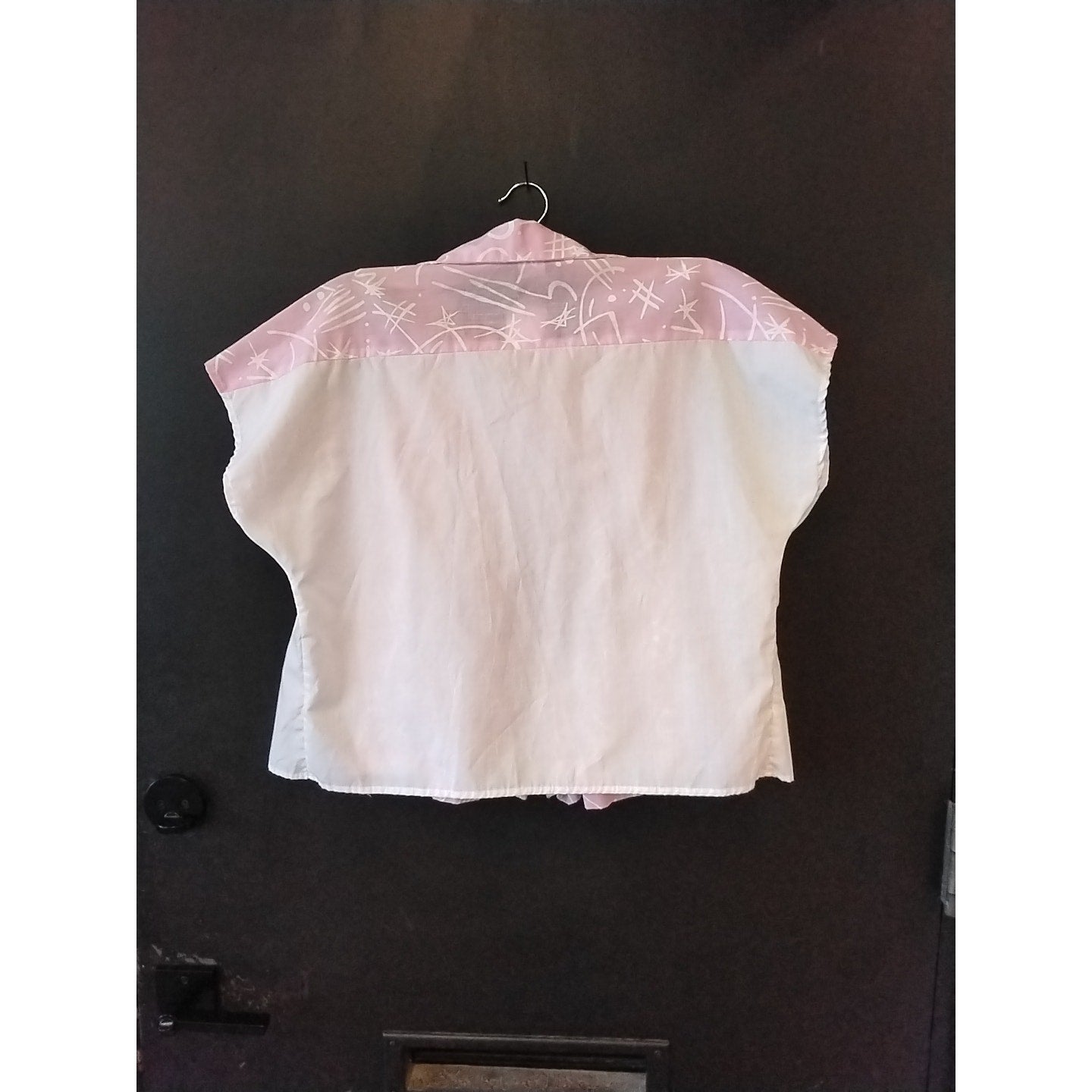 Pink & White Vintage Duck Soup Romper w/ Button Up Top