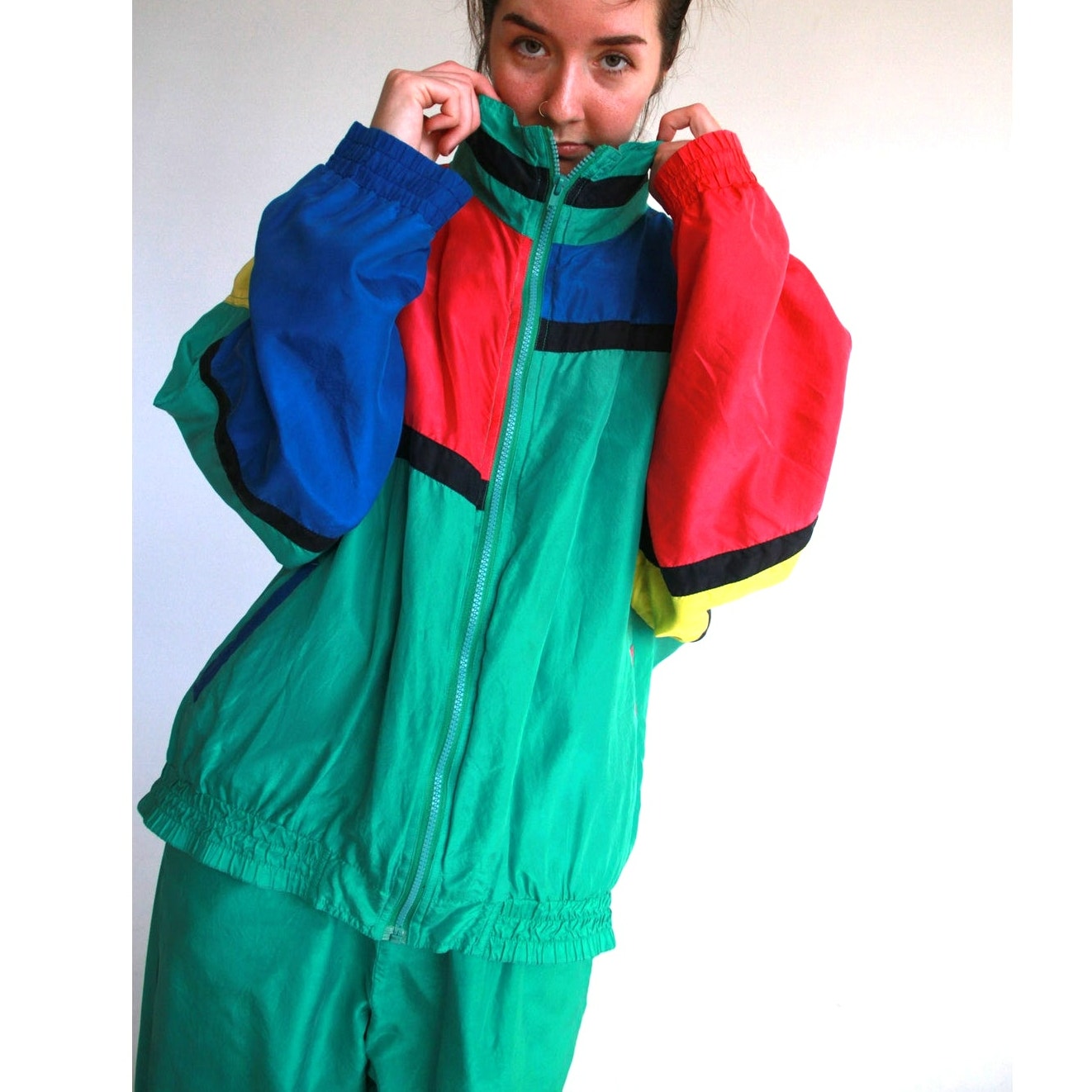 1990s Pan Asia SIlk and Nylon Track Suit