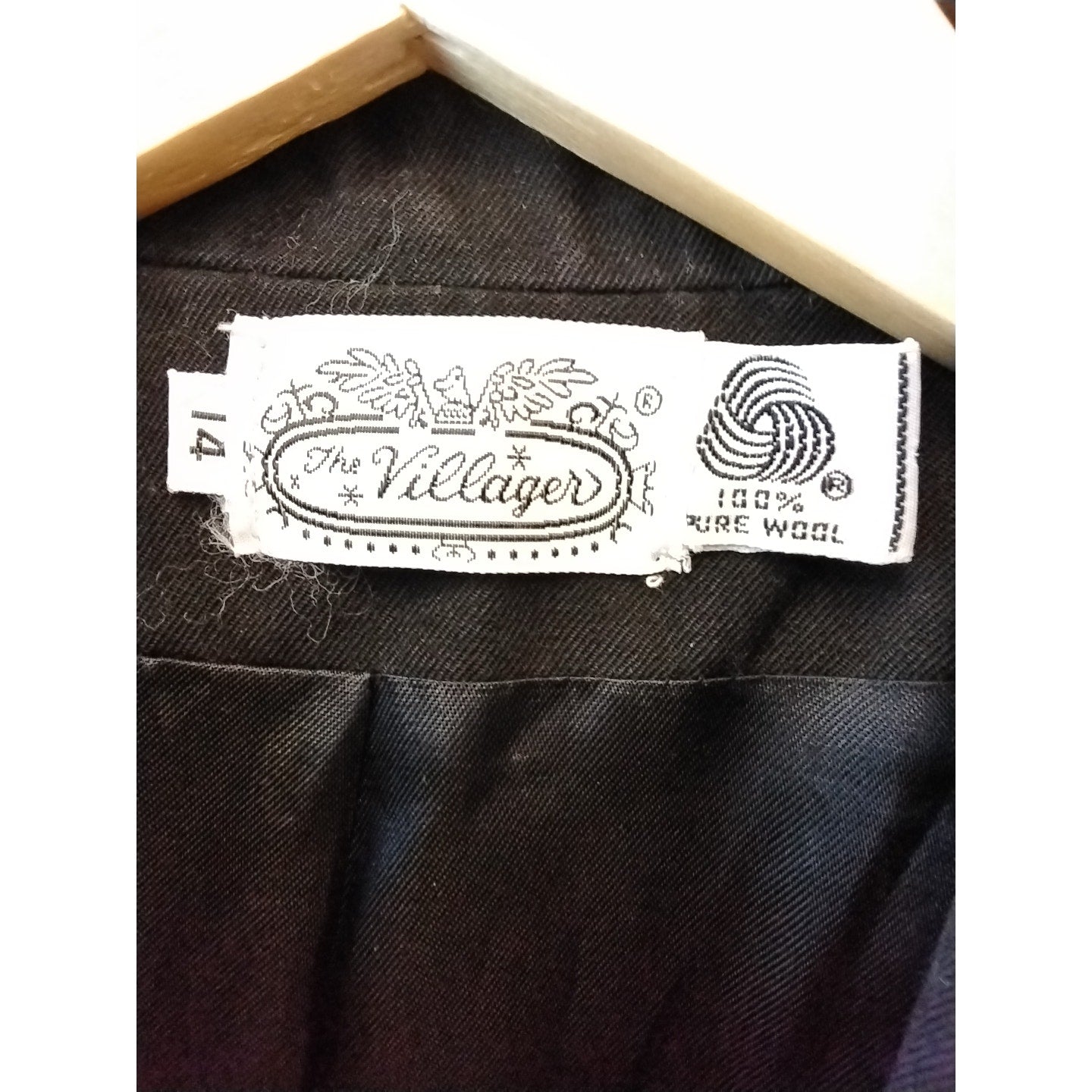 The Villager Black Wool Skirt and Jacket Set