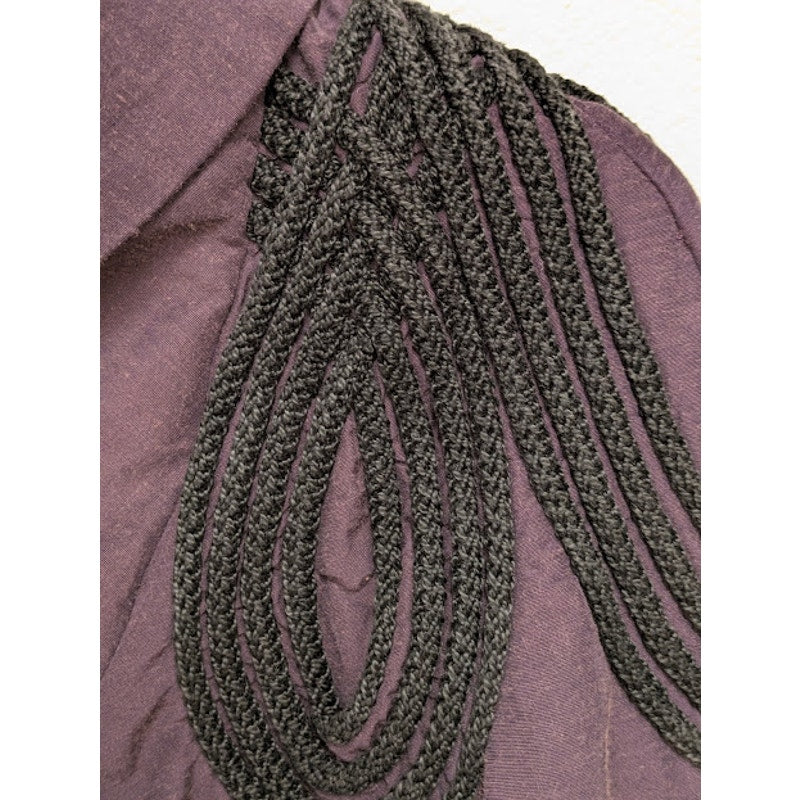 Casadei Purple Cropped Jacket with Rope Shoulder Detail