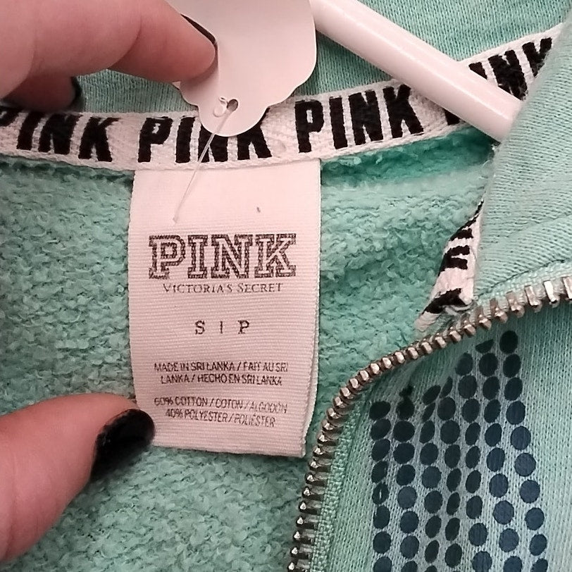 Mint Green PINK Quarter Zip