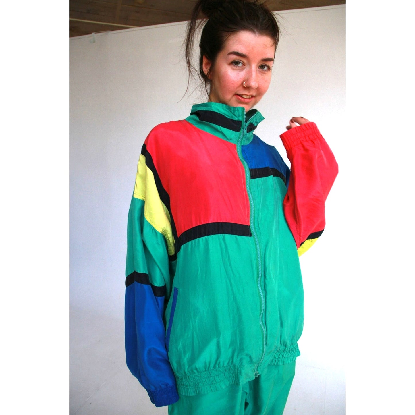 1990s Pan Asia SIlk and Nylon Track Suit