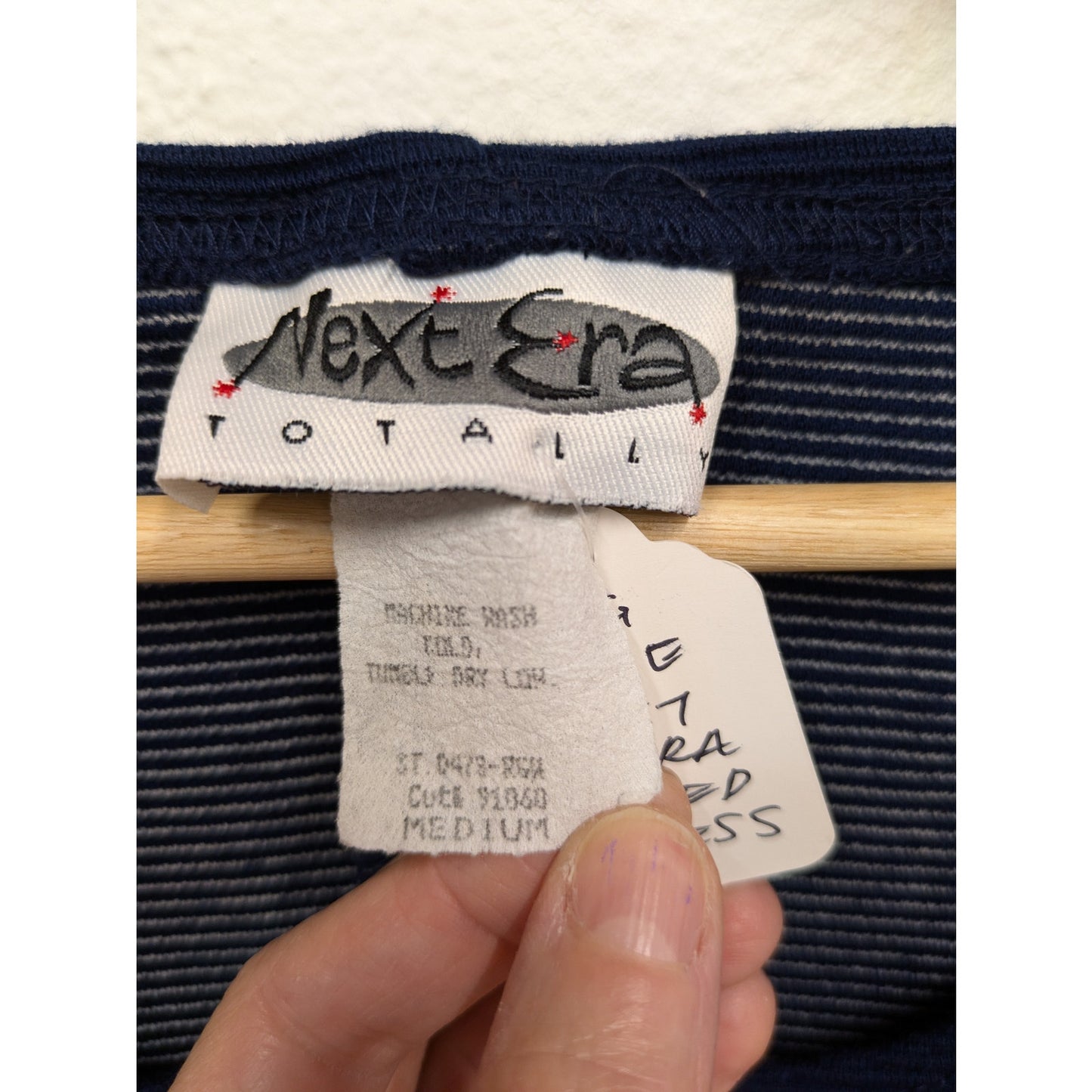 1990s Next Era Ribbed Navy Bodycon Midi Dress.