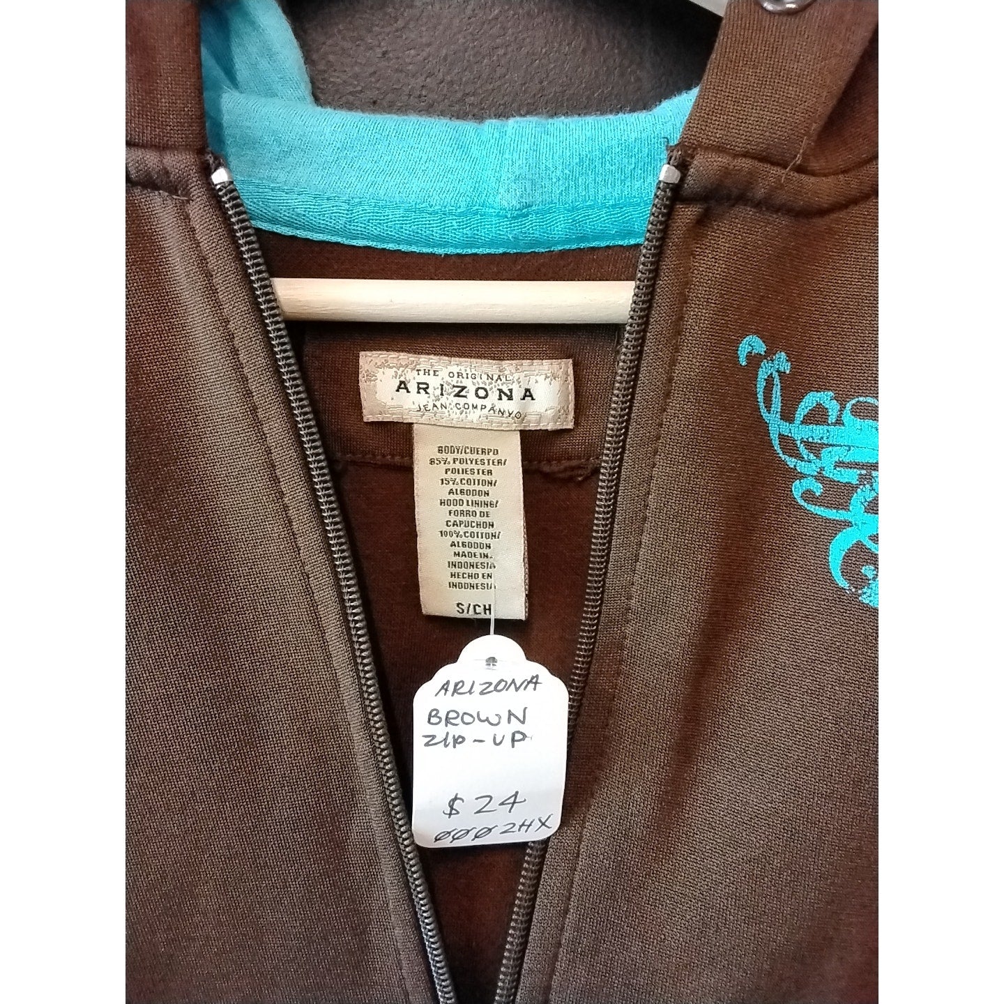 Arizona Brown and Teal 93 Zip-Up