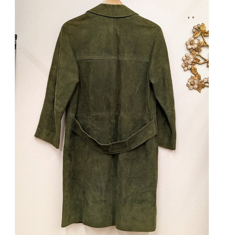 Vintage Aquascutum Green Suede Mid Length Jacket