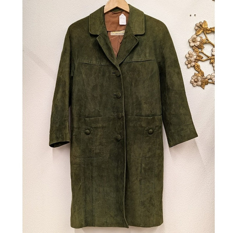 Vintage Aquascutum Green Suede Mid Length Jacket