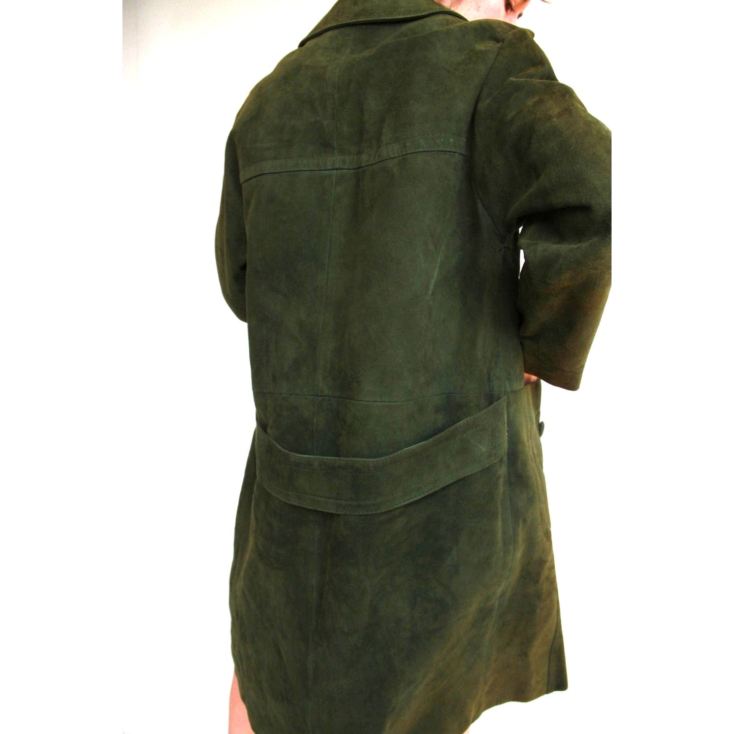 Vintage Aquascutum Green Suede Mid Length Jacket