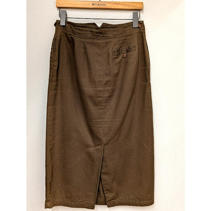Vintage Jones Wear Cotton Brown Midi Skirt