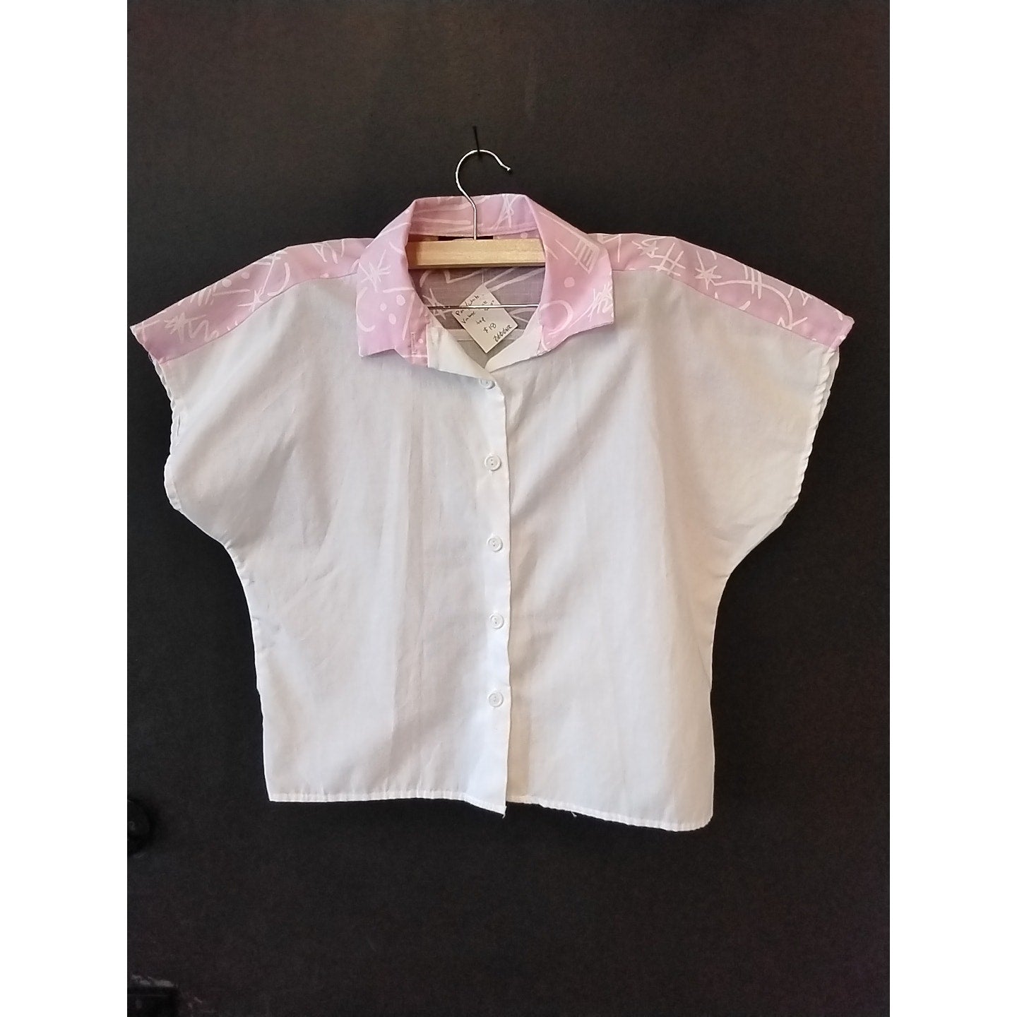 Pink & White Vintage Duck Soup Romper w/ Button Up Top