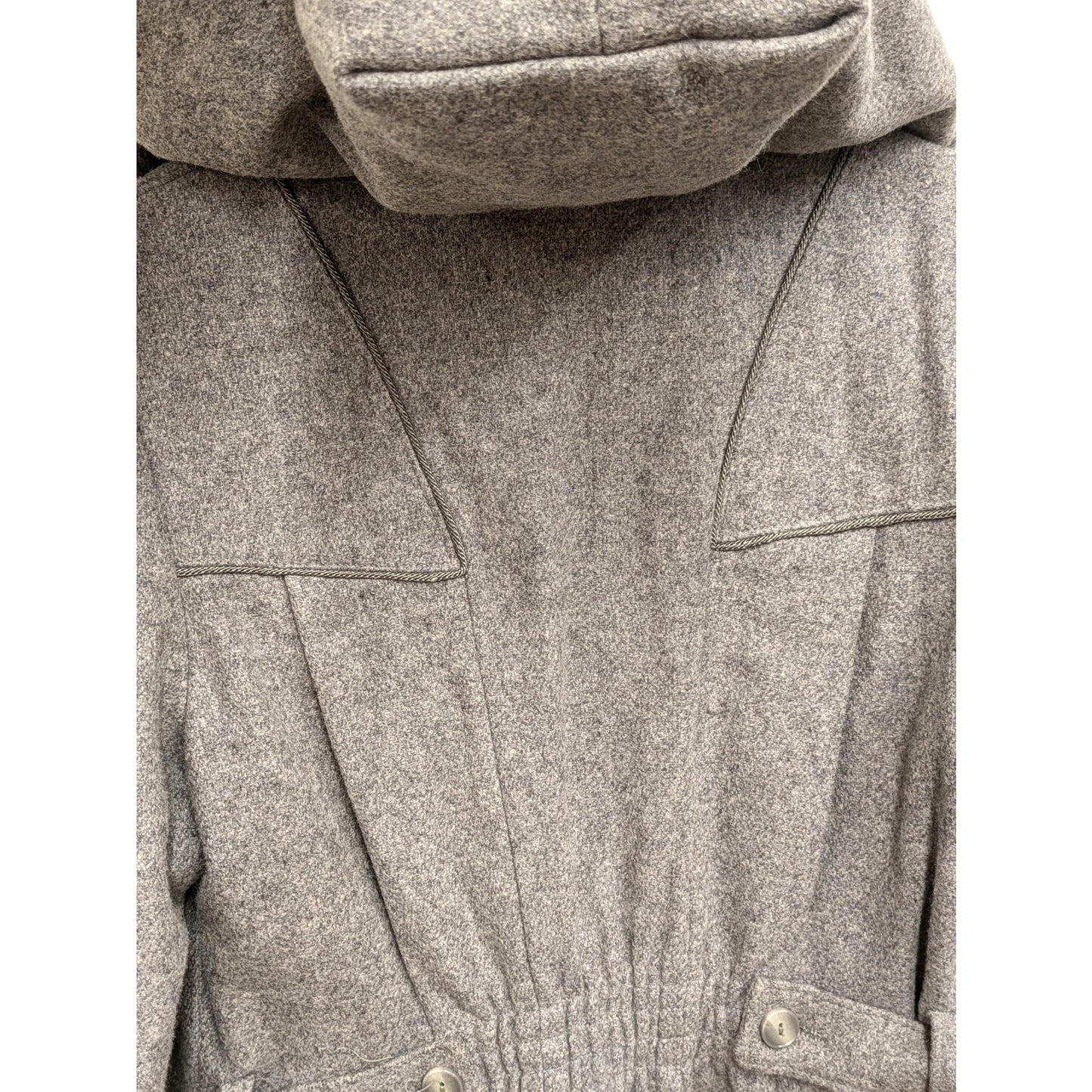 1980s JCPenney Grey Wool Hooded Coat