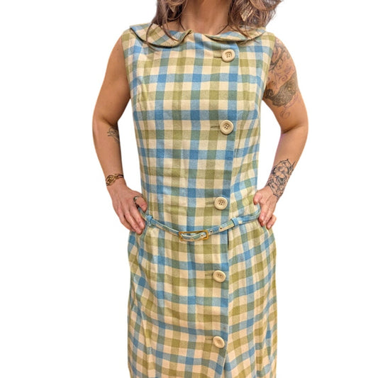 Vintage Pendleton Wool plaid Sleeveless Dress