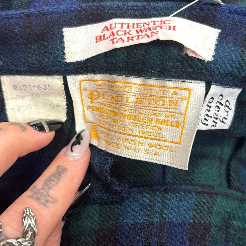 Vintage Pendleton Wool Plaid Wrap Skirt