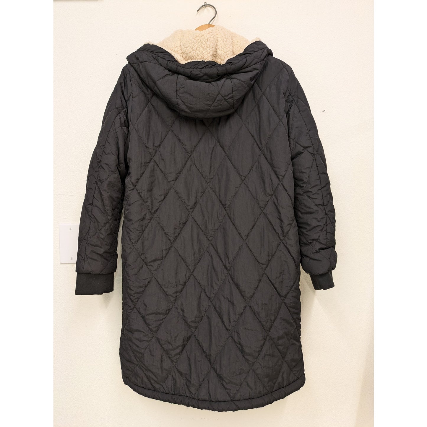 Black Sherpa Lined Puffer Parka