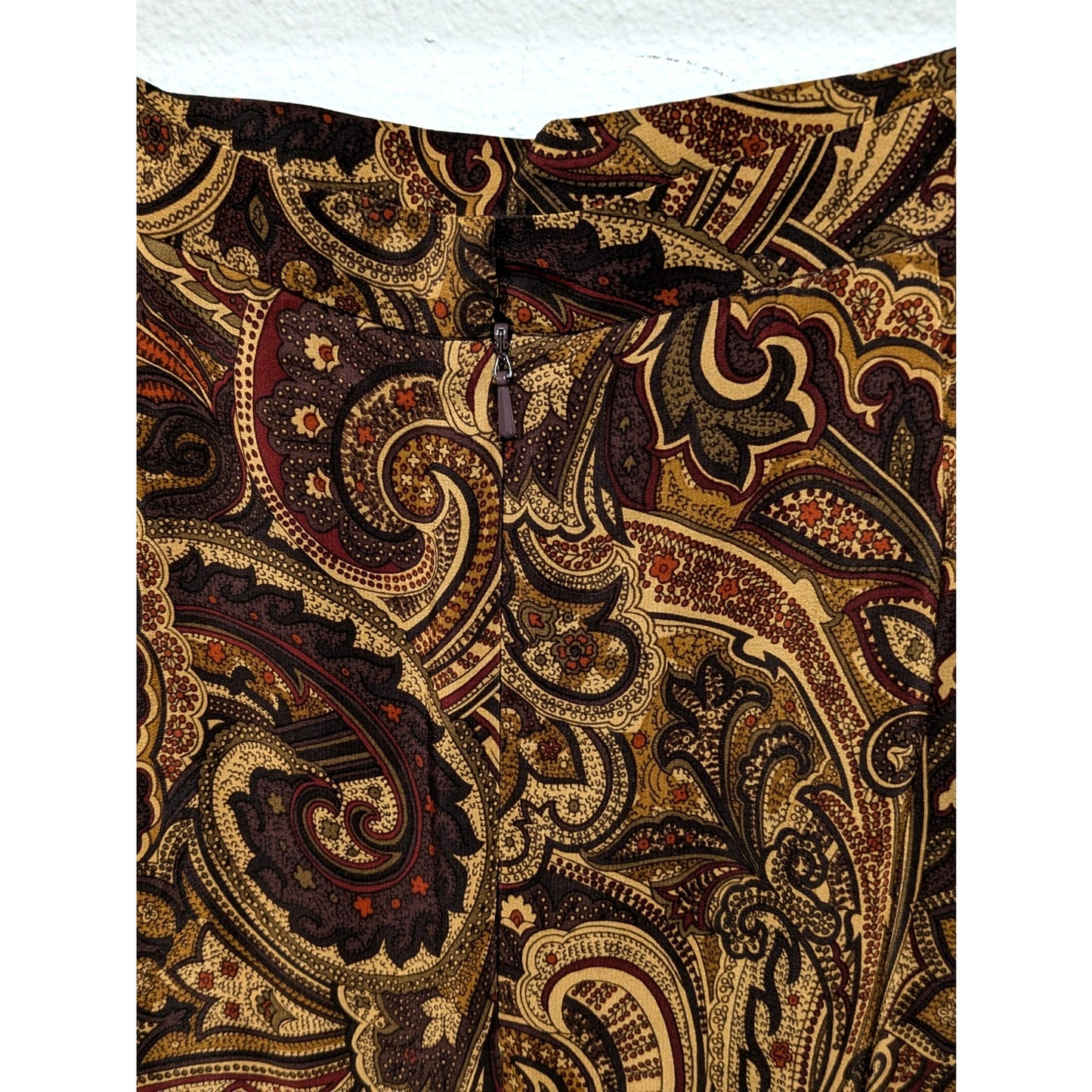 90s Casual Corner Silk Paisley Maxi Skirt