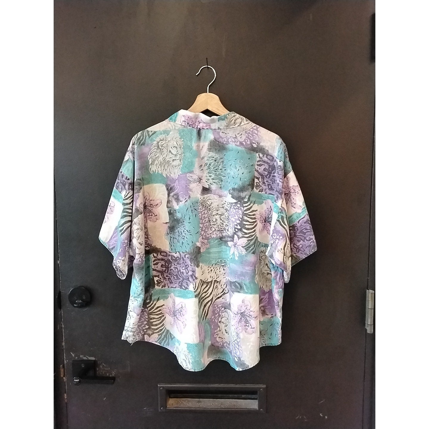 Vintage Floral and Lion Patterned Button Up