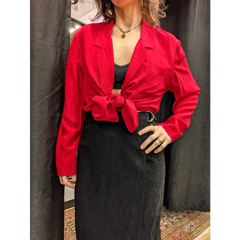 Vintage Red Royalsilk Red Blouse