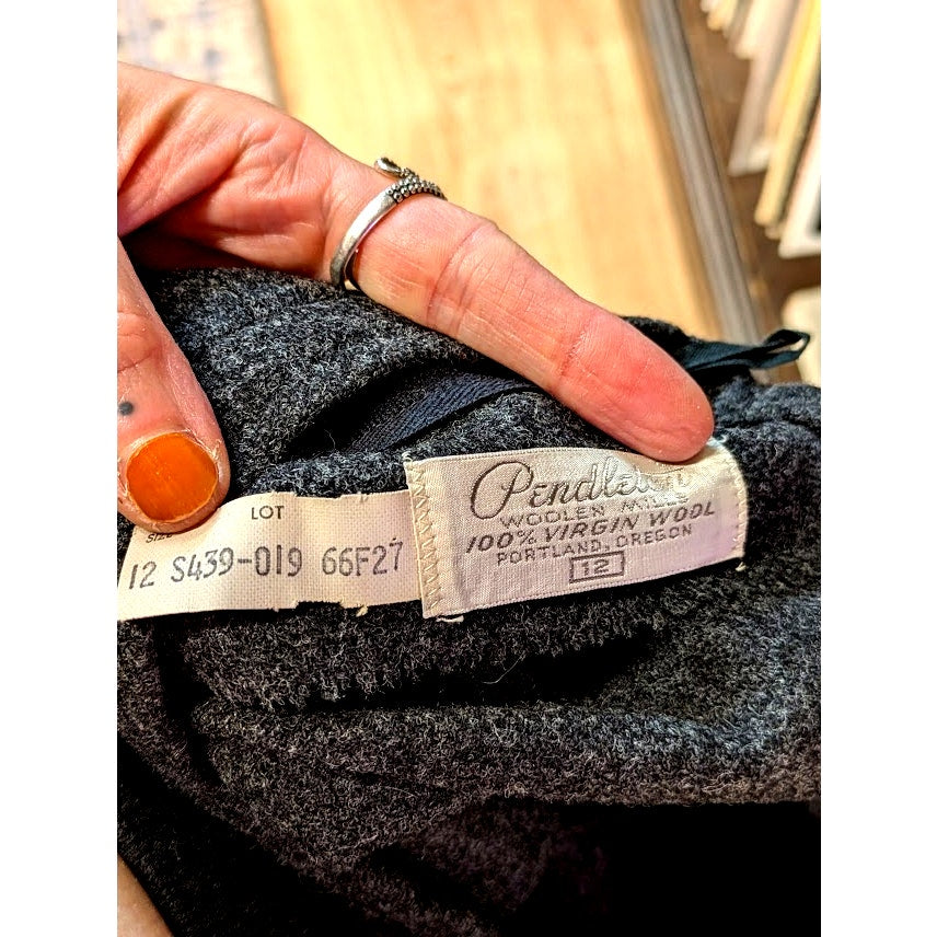 Vintage Pendleton Gray Wool Jacket and Skirt Set