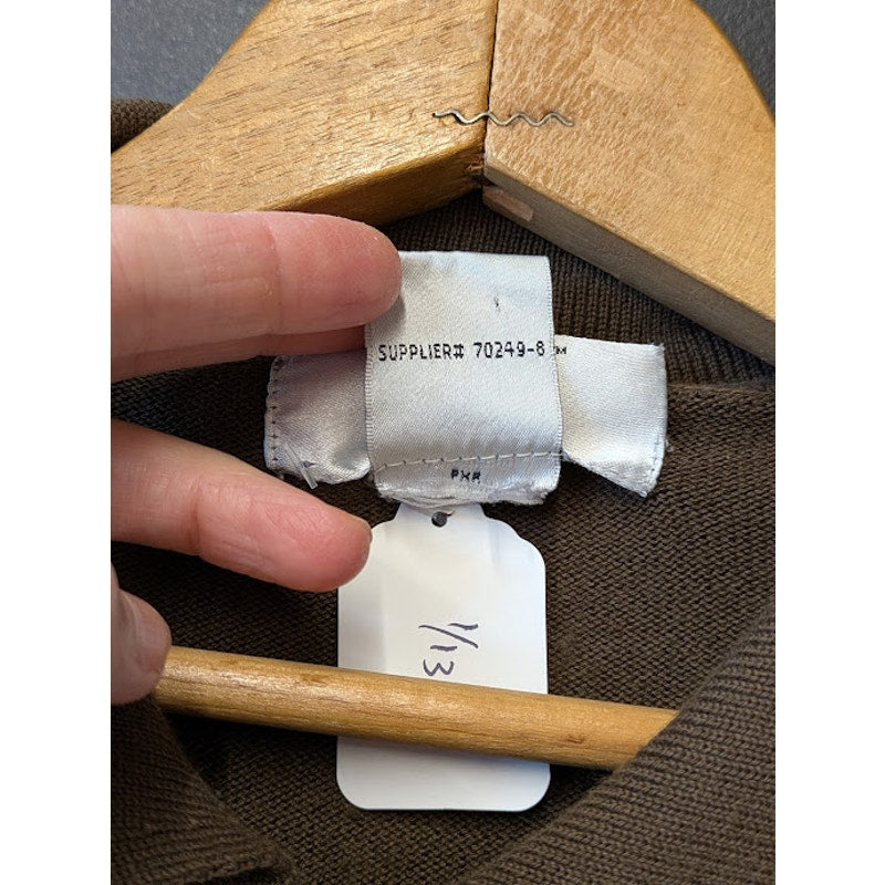 City Streets Striped Zip Up Brown Light Sweater