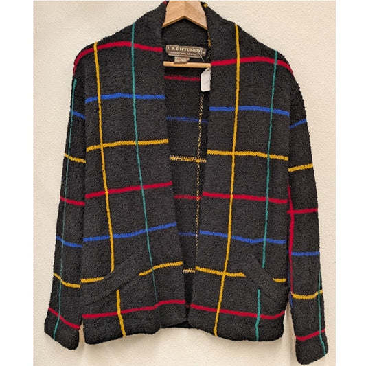 90s I.B. Diffusion Checkered Cardigan