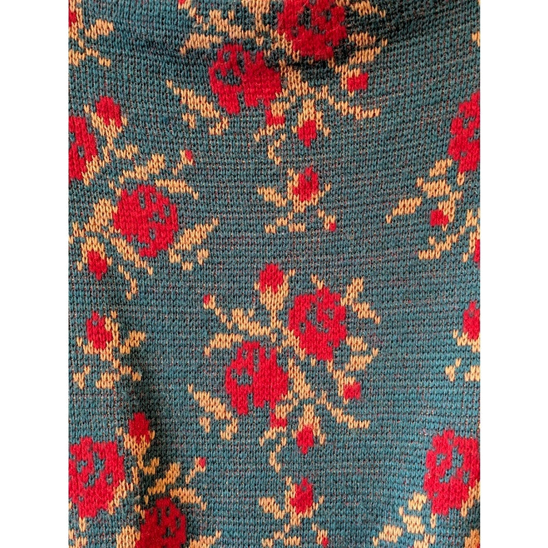 Vintage Crazy Horse Rose Print Sweater