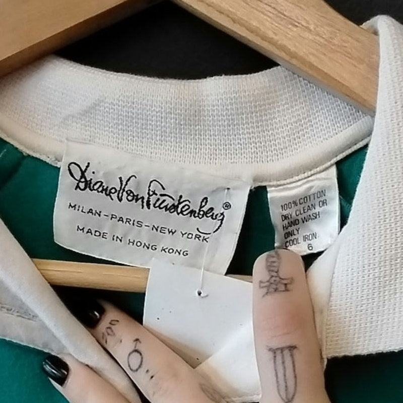 Vintage Teal Diane VonFurstenbag Polo Tee Dress