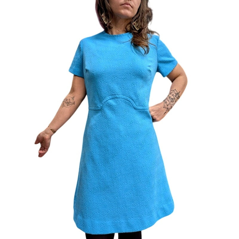 1970s Handmade Blue Dress