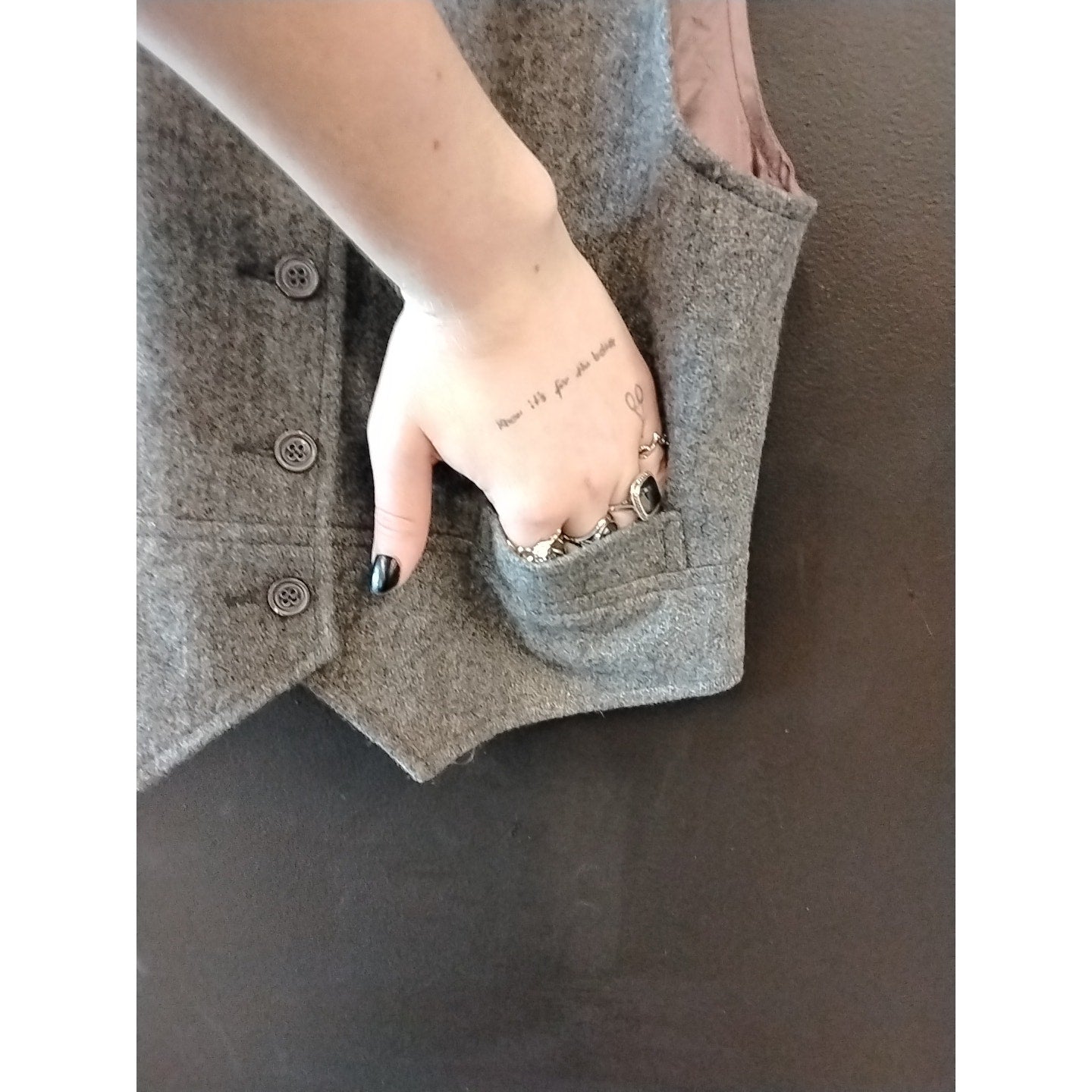 Vintage Grey and Mauve Wool Vest