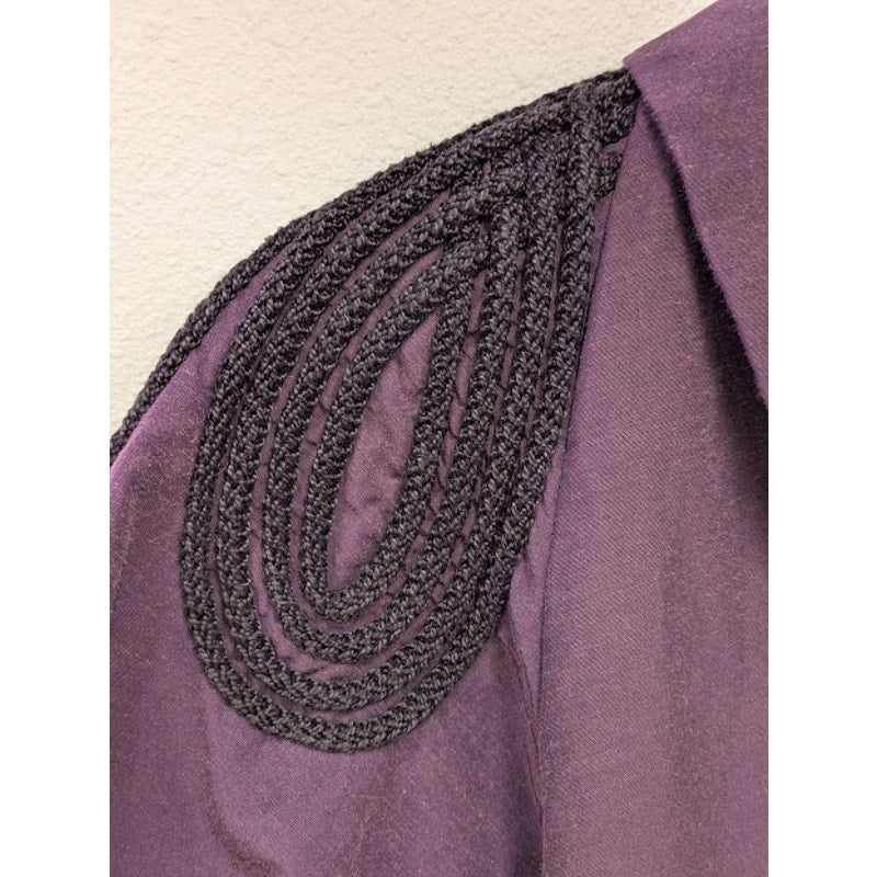 Casadei Purple Cropped Jacket with Rope Shoulder Detail