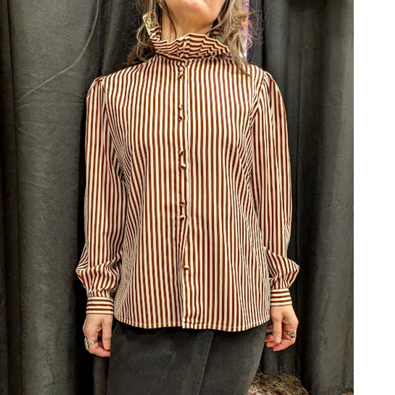 Vintage Nordstrom Rust Striped Blouse