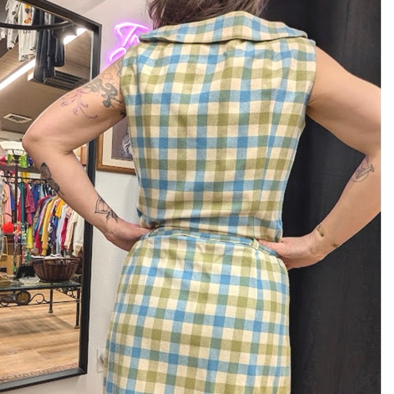 Vintage Pendleton Wool plaid Sleeveless Dress