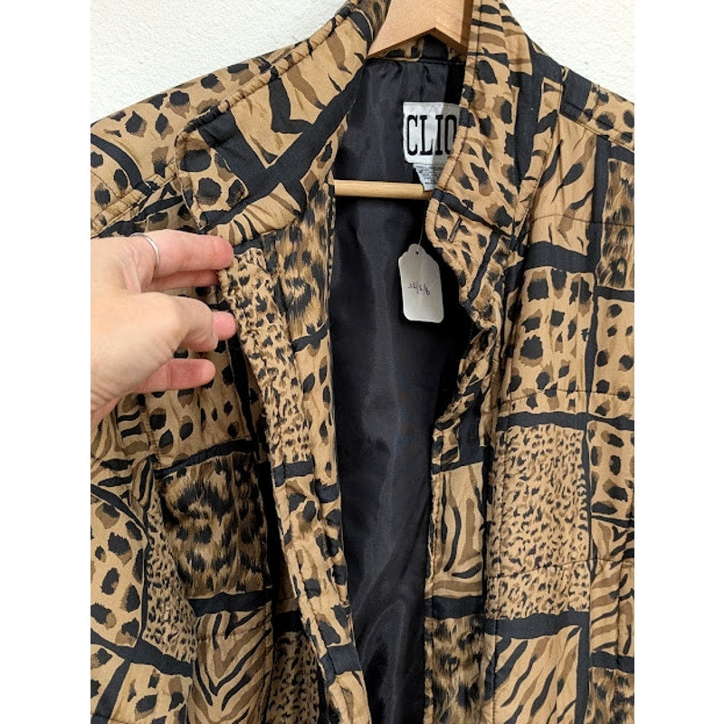 Clio Animal Print Silk Jacket