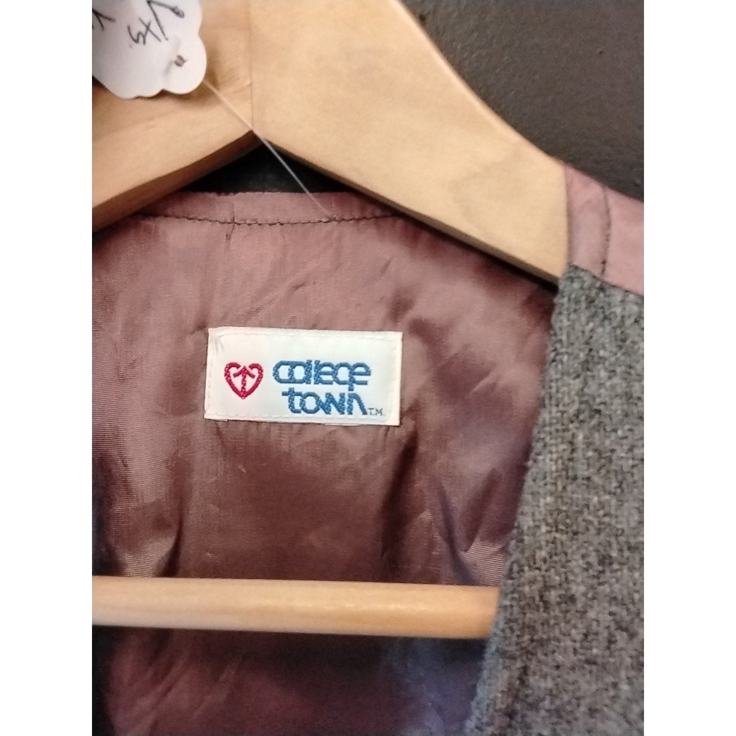 Vintage Grey and Mauve Wool Vest