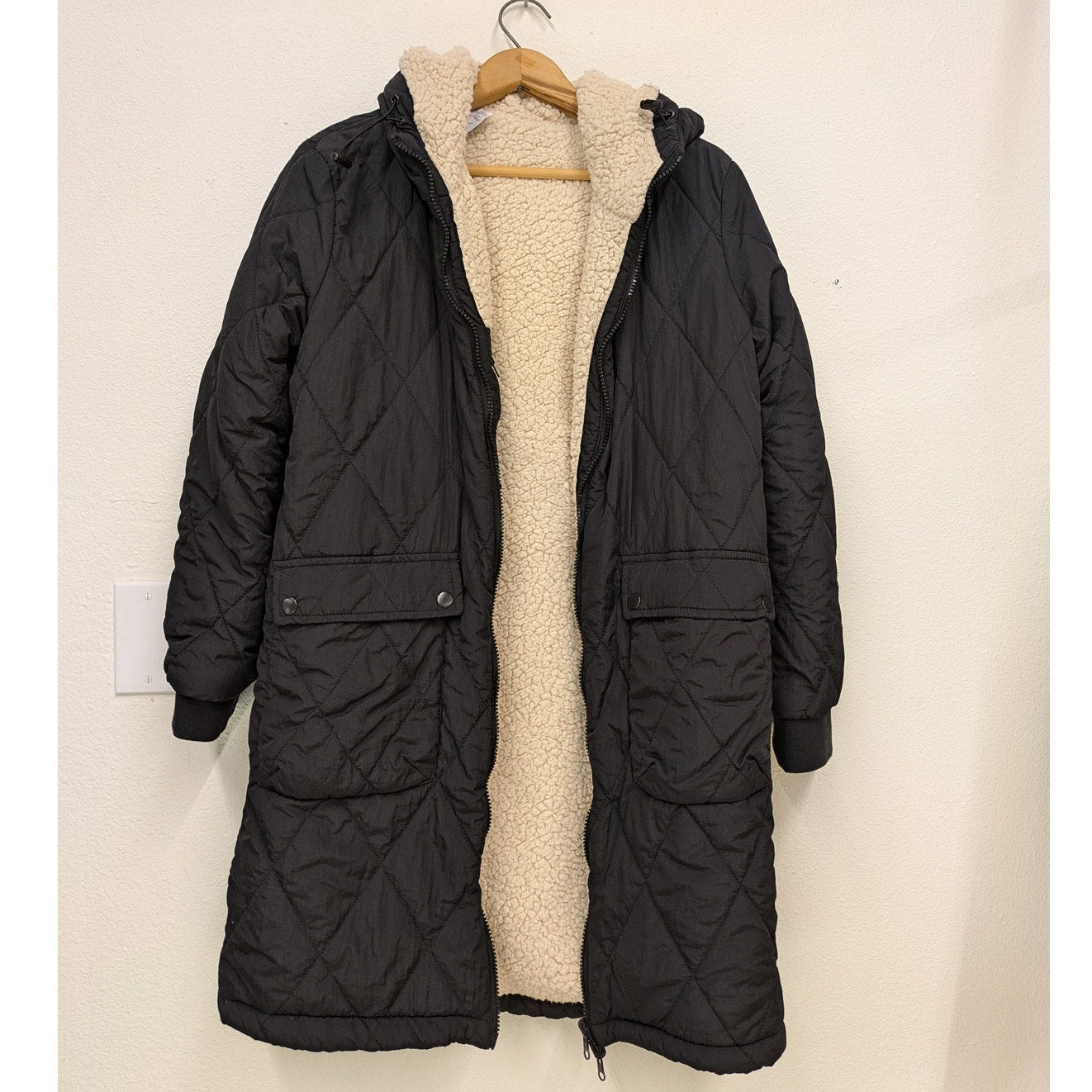 Black Sherpa Lined Puffer Parka