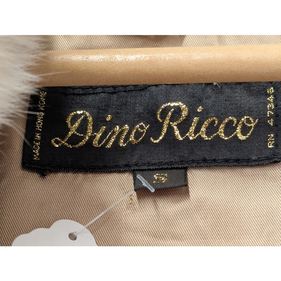 White and Brown Genuine Rabbit Fur Coat