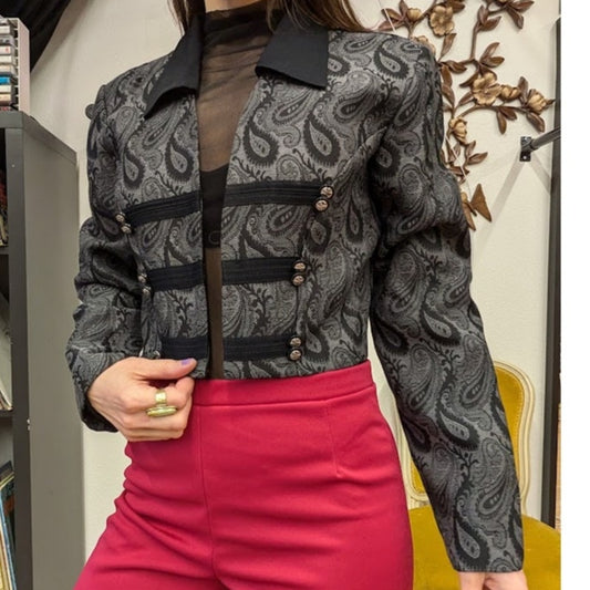 DJ&Co. Paisley Brocade Short Jacket