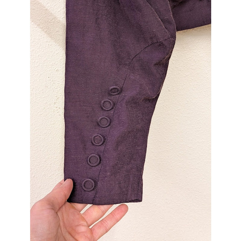 Casadei Purple Cropped Jacket with Rope Shoulder Detail