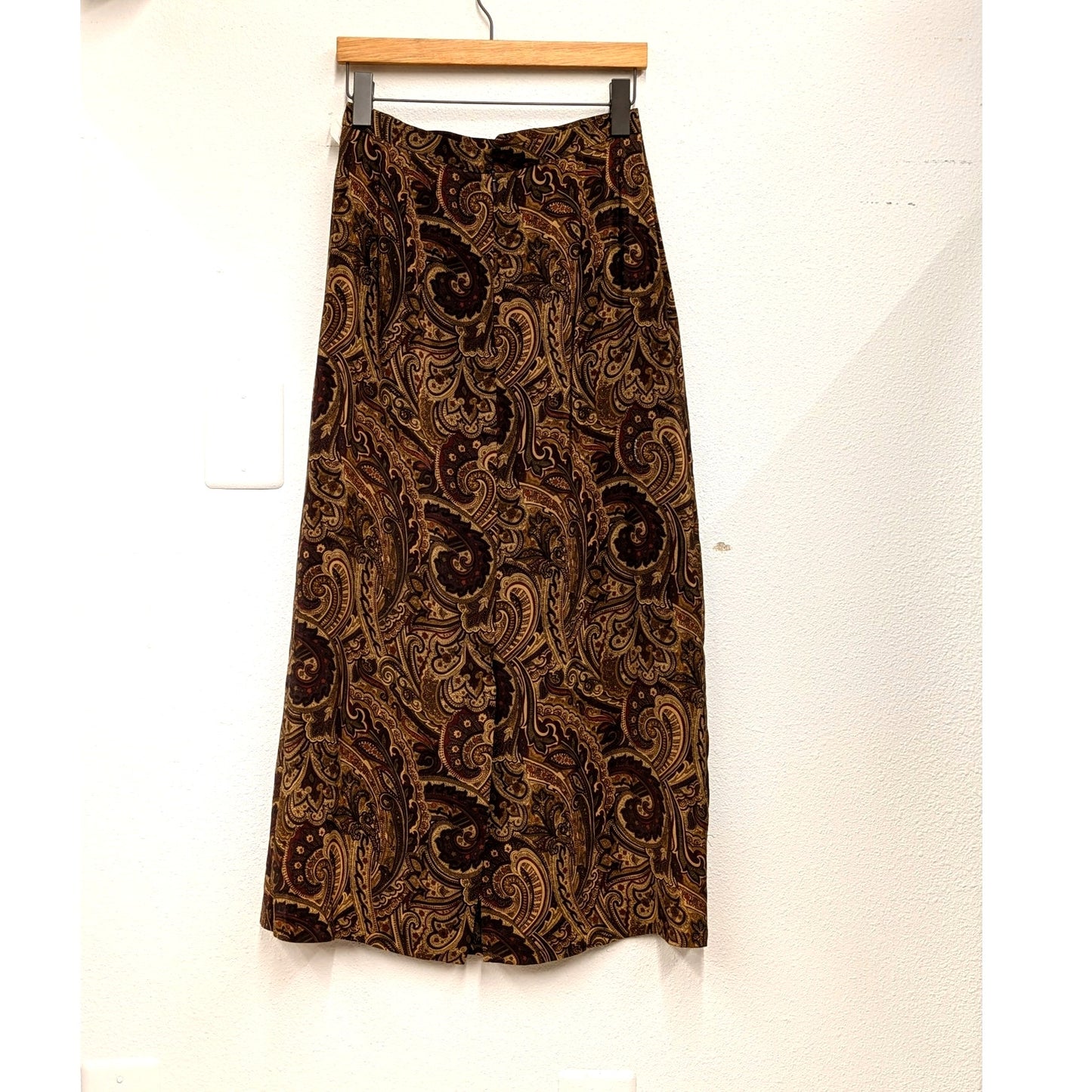 90s Casual Corner Silk Paisley Maxi Skirt