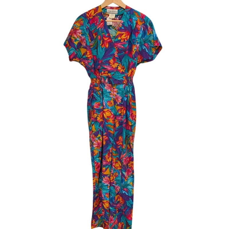 Joan Walters 100% Cotton Floral Jumpsuit
