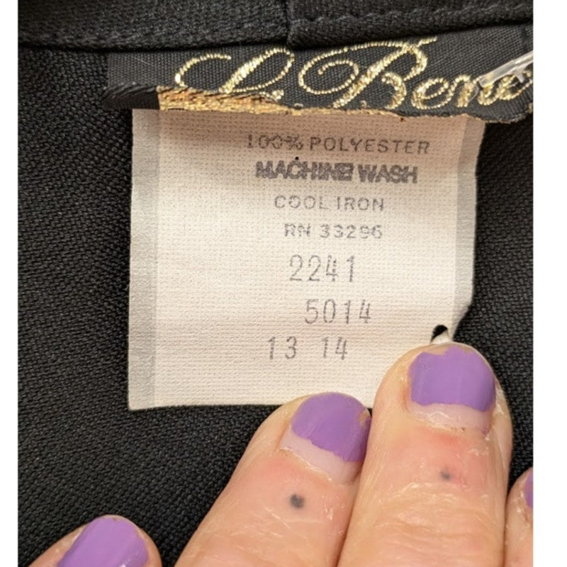 La Bene Black Satin Formal Short Jacket