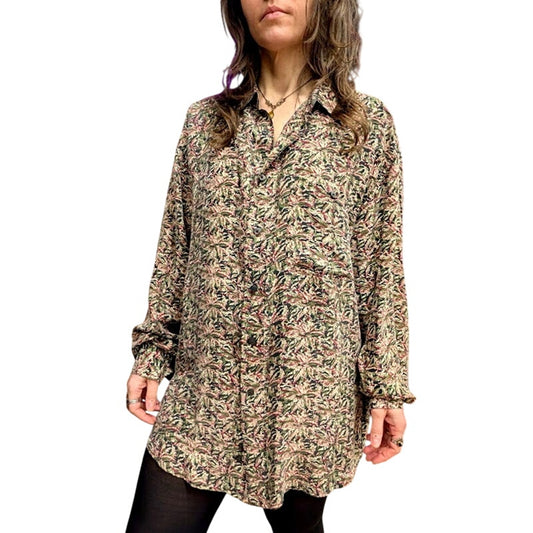 Vintage Chiamare 100% Silk Fern Blouse