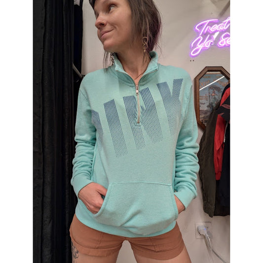Mint Green PINK Quarter Zip