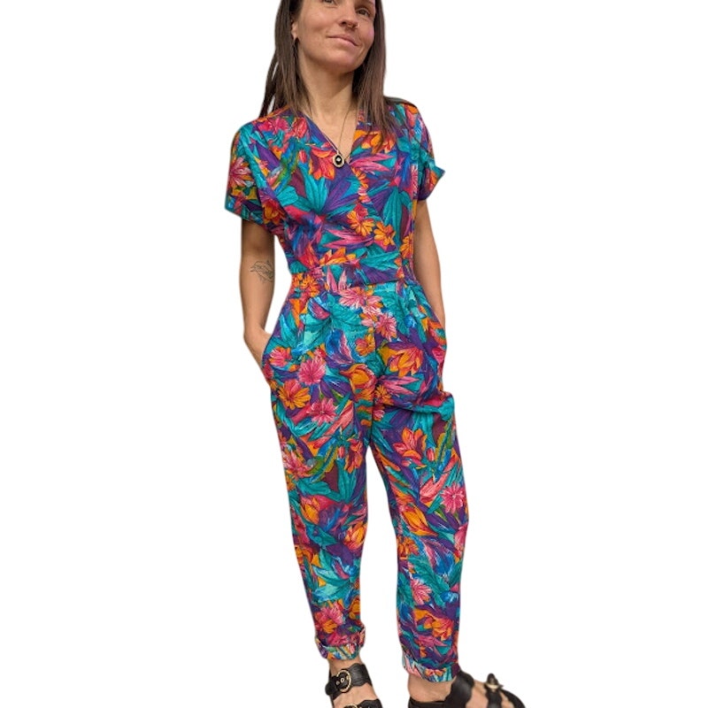 Joan Walters 100% Cotton Floral Jumpsuit