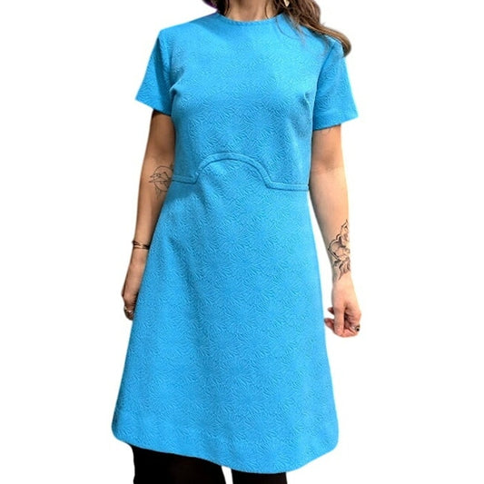 1970s Handmade Blue Dress