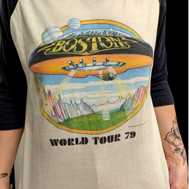 Vintage Boston 1979 World Tour Baseball Tee