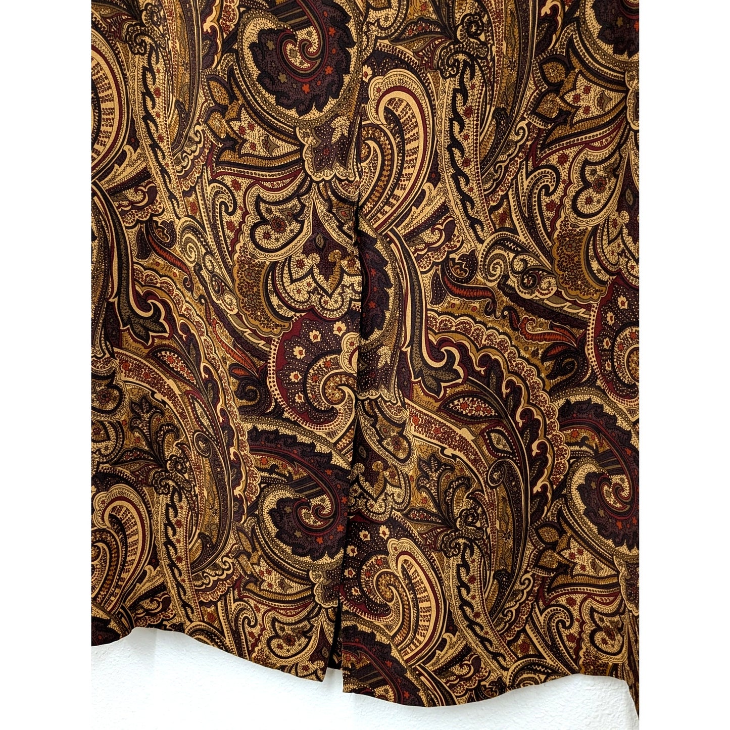 90s Casual Corner Silk Paisley Maxi Skirt